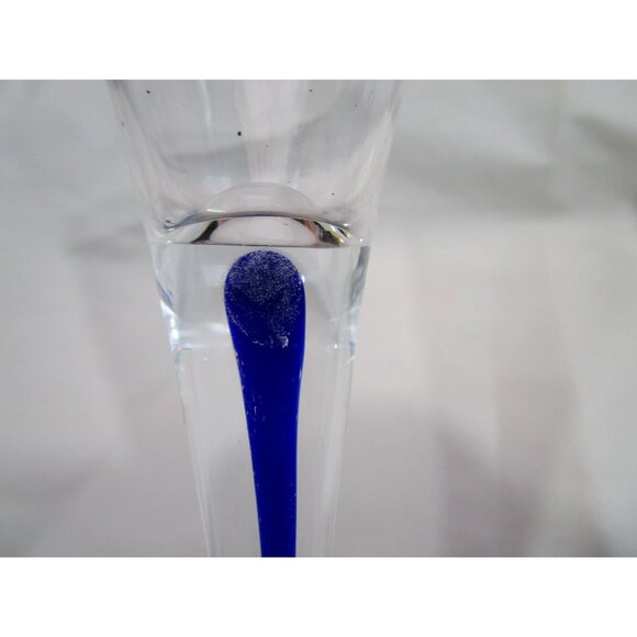Home Essentials Teardrop Blue Cobalt Stem Cordial NWT Minor Defects A Pair - Picture 9 of 16